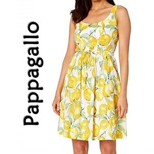 Sleeveless Lemon Print Eyelet Cotton Sundress 10